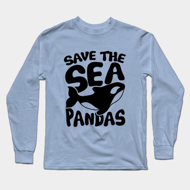 Save The Sea Pandas Long Sleeve T-Shirt by adelinachiriac